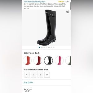 BRAND NEW “Exotic Identity” Tall Rain Boots, Waterproof, Adjustable Calf Size 9